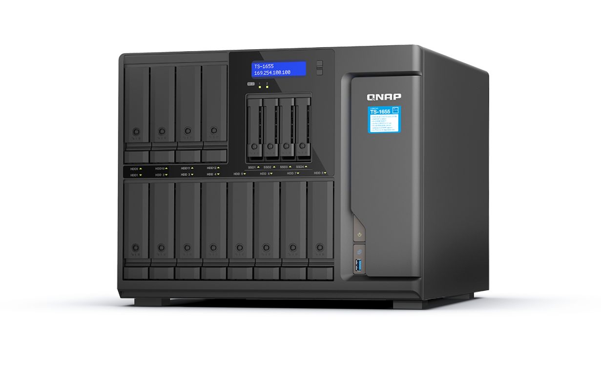QNAP 16-Bay NAS 網絡混合式儲存裝置 TS-1655-8G - QNAP OA-03537