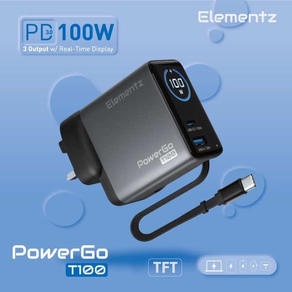 Elementz PowerGo T100 100W 充電器 (PD-T100) - Elementz OA-03961