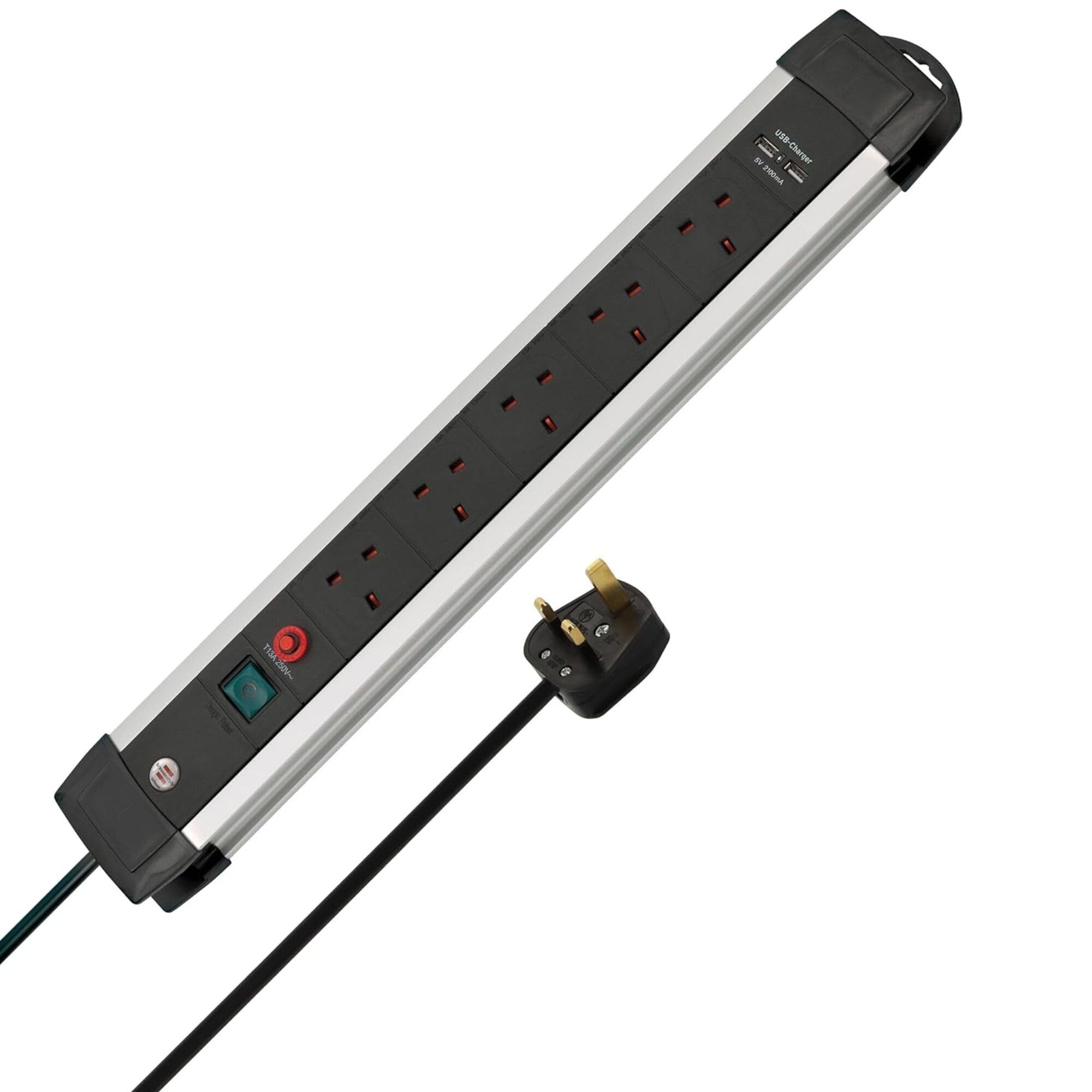 Brennenstuhl Premium-Alu-Line 5位鋁合金拖板連USB - 1391003515 - Brennenstuhl OA-04094